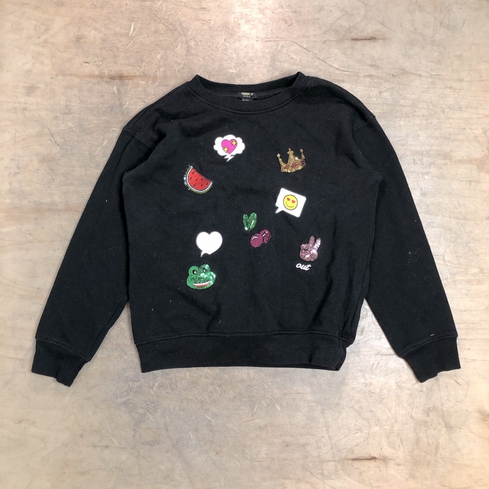 Forever 21 Girls - Kids 11-12 Emoji Sweatshirt